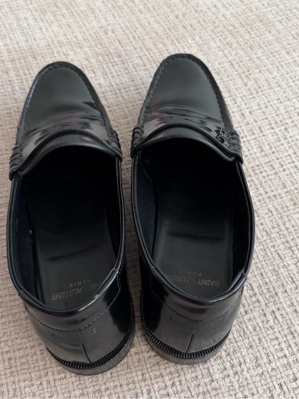 Saint Laurent YSL Black Glossy Penny Loafers - Picture 9 of 10